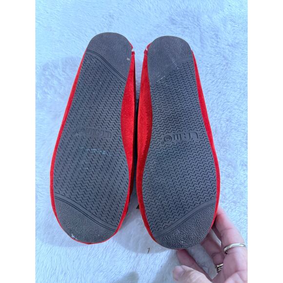 LAM Womens Suede Moccasins Red Size 8 Cozy - Picture 5 of 8